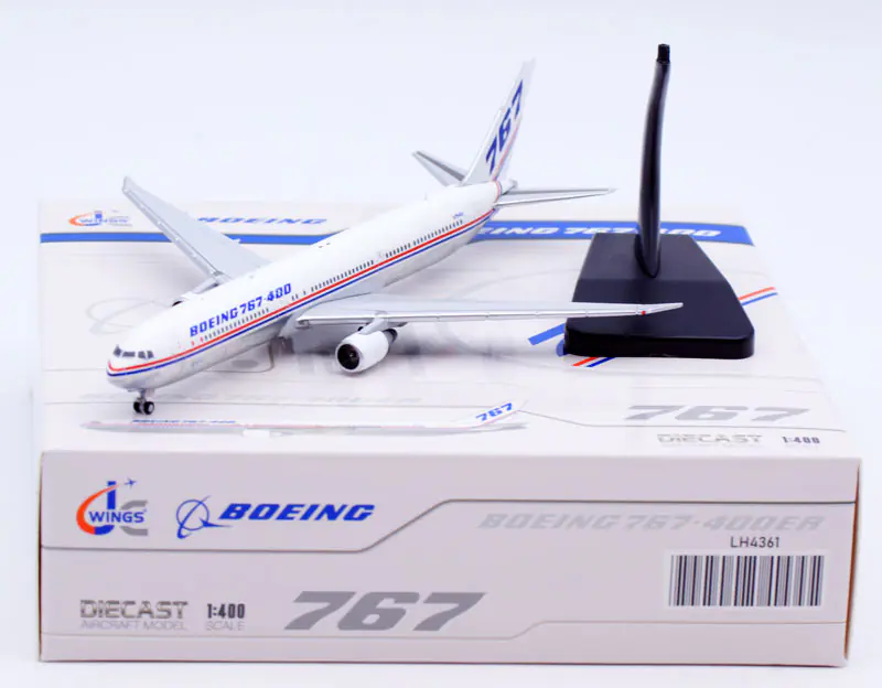 Collectible Diecast Aircraft Model Boeing B767-400ER LH4361 JC Wings 1:400 'House Color' Reg: N76400