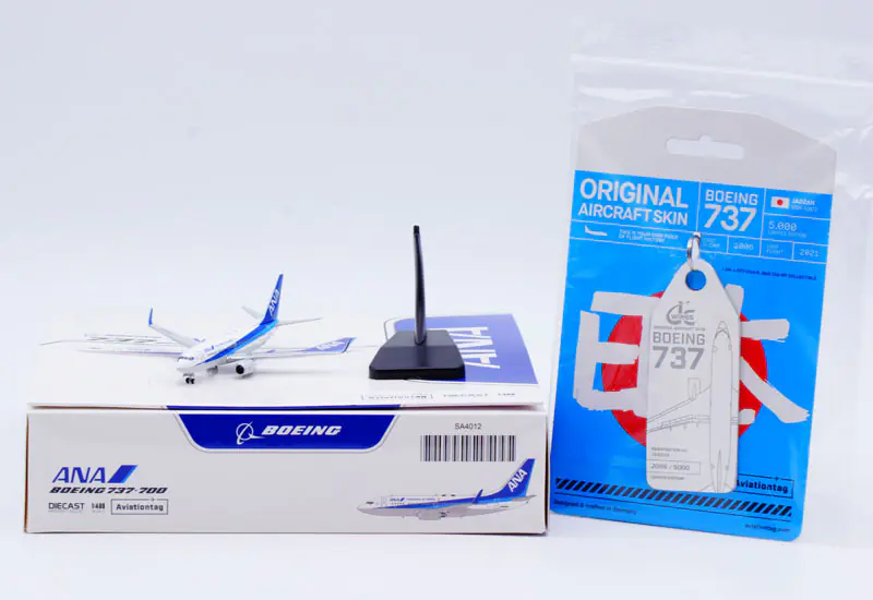 Collectible Diecast Aircraft Model Boeing B737-700 SA4012 JC Wings 1:400 All Nippon Airways Reg: JA02AN & AviationTag