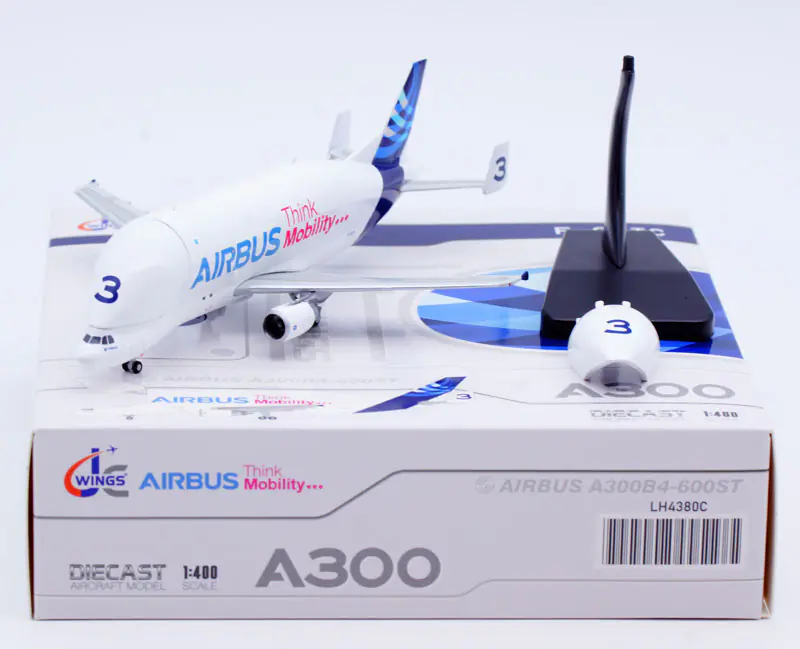 Collectible Diecast Aircraft Model Airbus Industrie A300-600ST LH4380C JC Wings 1:400  'Beluga No.3' [Interactive Series] Reg: F-GSTC