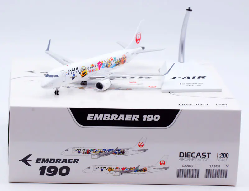 Collectible Diecast Aircraft Model Embraer 190-100STD SA2010 JC Wings 1:200 J-Air Reg: JA252J
