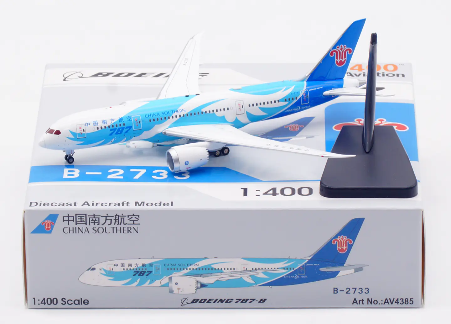 Collectible Diecast Aircraft Model Boeing B787-8 AV4385 Aviation 1:400 CHINA SOUTHERN Airlines Reg: B-2733