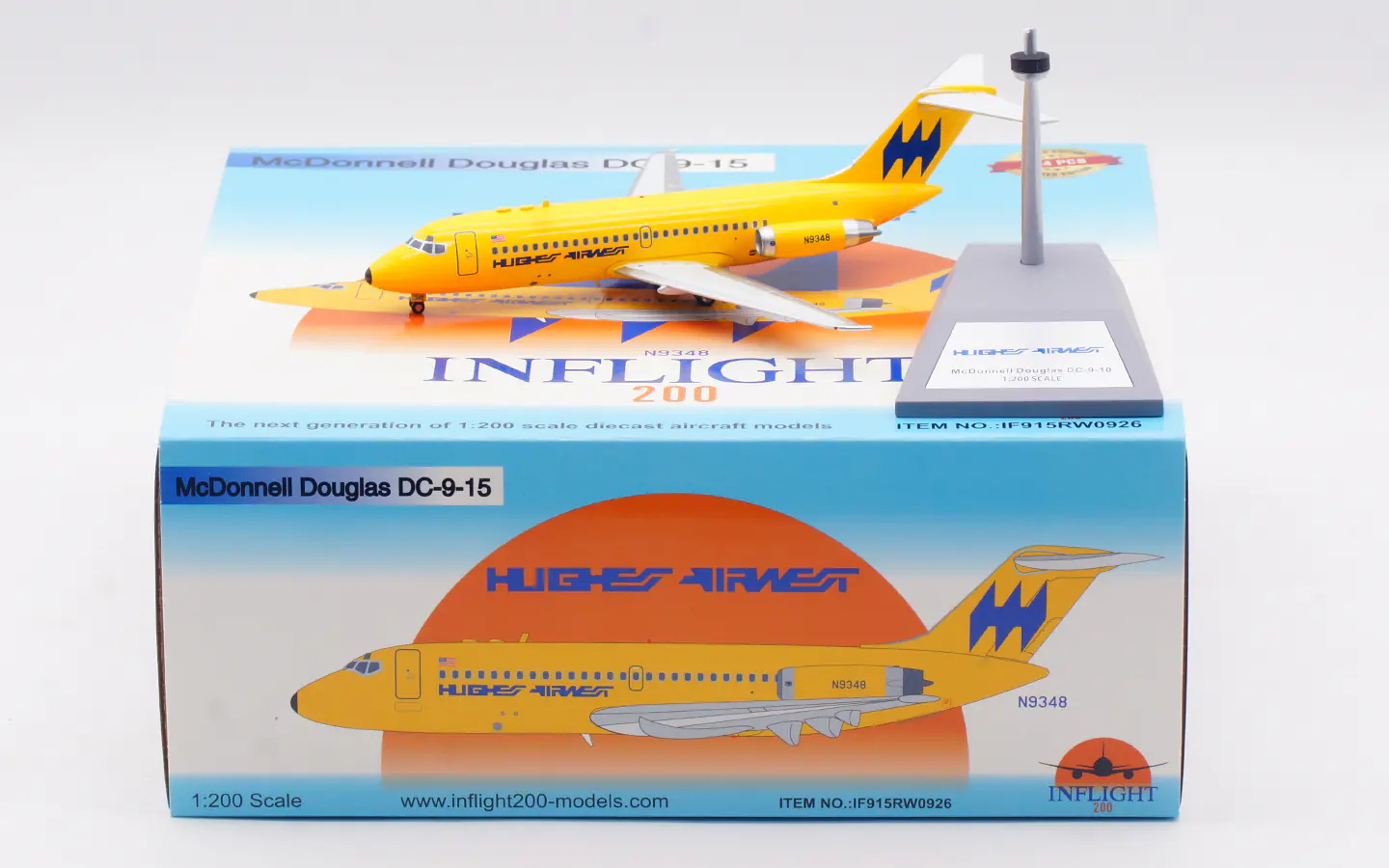 Collectible Diecast Aircraft Model McDonnell Douglas DC-9-15 IF915RW0926 INFLIGHT 1:200 Hughes Airwest Reg: N9348