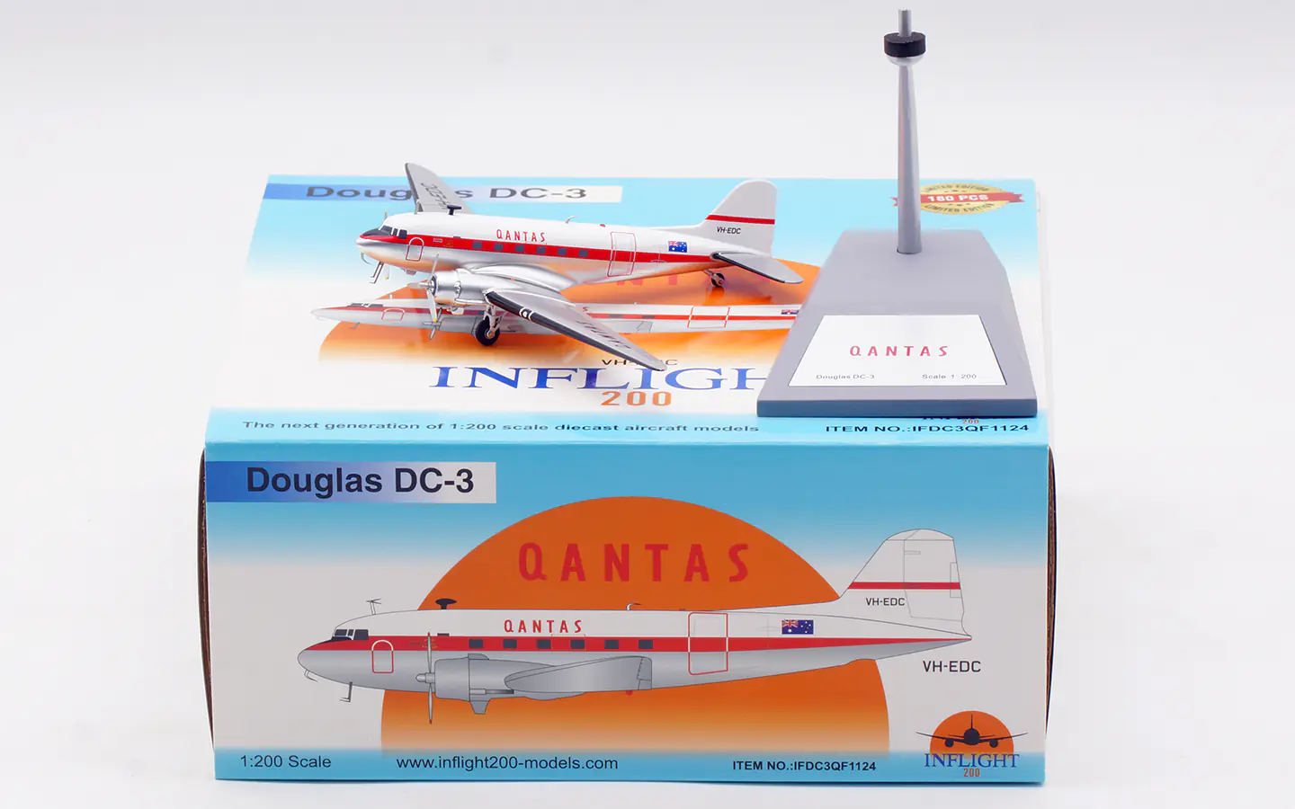 Collectible Diecast Aircraft Model Douglas DC-3 IFDC3QF1124 INFLIGHT 1:200 EASTERN Reg: VH-EDC