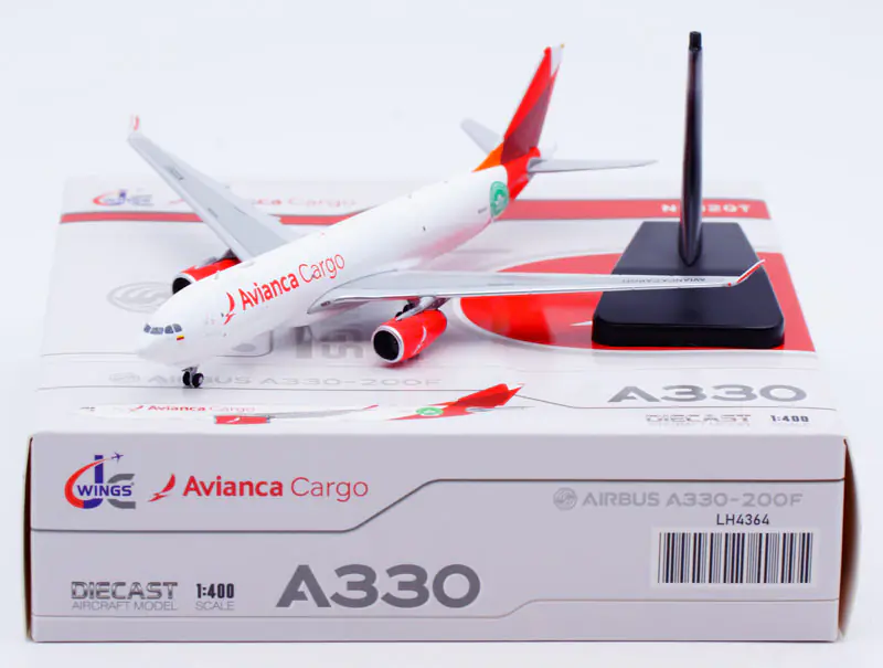 Collectible Diecast Aircraft Model Airbus A330-200F LH4364 JC Wings 1:400 Avianca Cargo Reg: N332QT