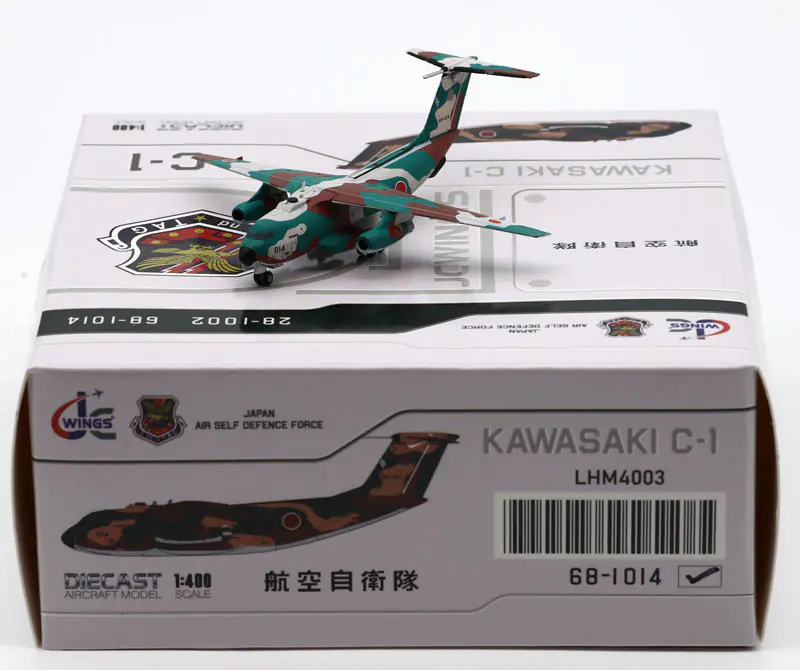 Collectible Diecast Aircraft Model KAWASAKI C-1 LHM4003 JC Wings 1:400 Japan Air Self Defence Reg: 68-1014