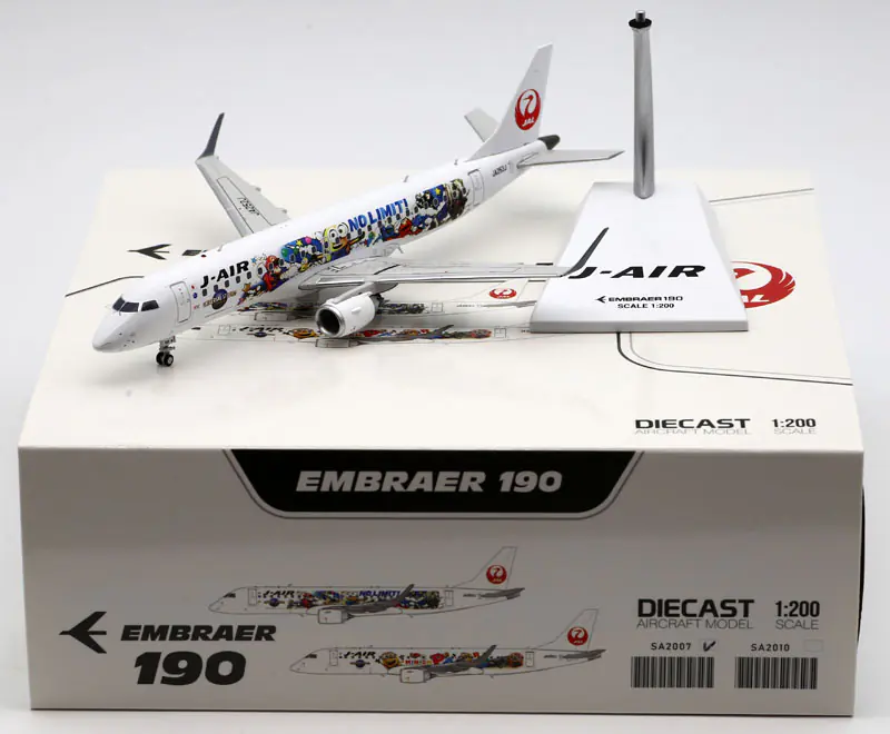 Collectible Diecast Aircraft Model Embraer 190-100STD SA2007 JC Wings 1:200 J-Air Reg: JA252J