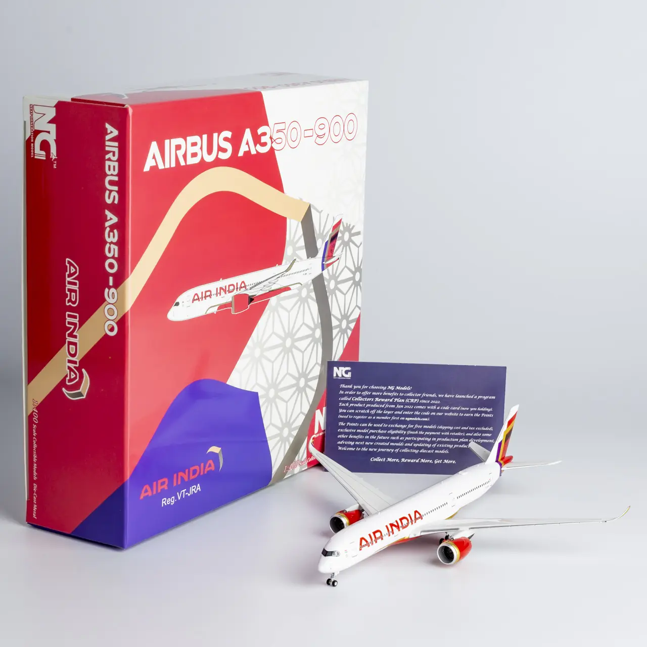 Collectible Diecast Aircraft Model Airbus A350-900 39058 NG Models 1:400 Air India Reg: VT-JRA