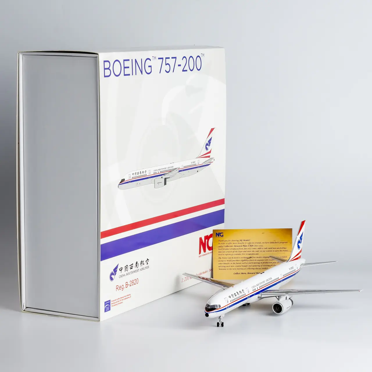 Collectible Diecast Aircraft Model Boeing B757-200 42023 NG Models 1:200 China Southwest Airlines Reg: B-2820