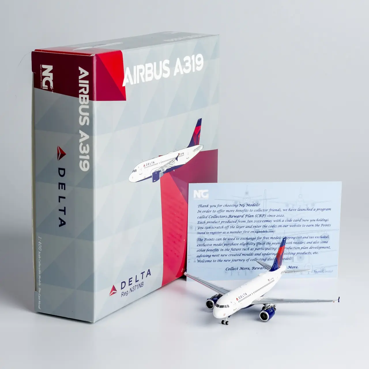 Collectible Diecast Aircraft Model Airbus A319-100 49023 NG Models 1:400 Delta Air Lines Reg: N371NB