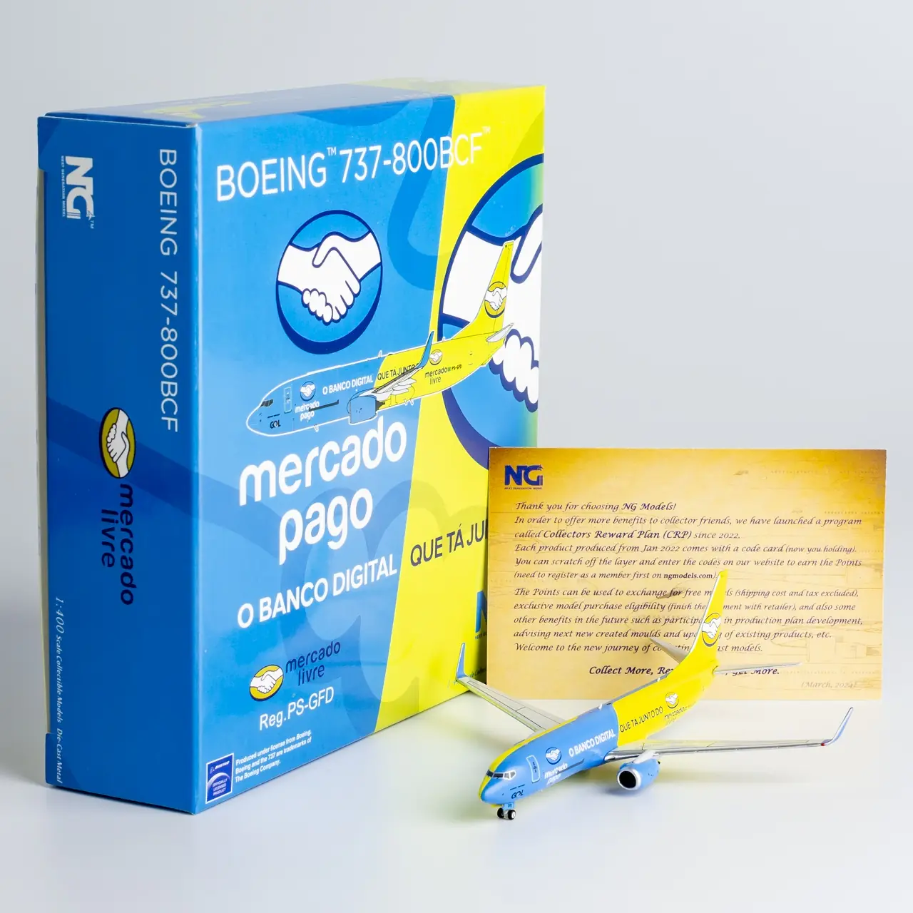 Collectible Diecast Aircraft Model Boeing B737-800BCF 58185 NG Models 1:400 Mercado Livre (GOL Linhas Aereas) Reg: PS-GFD