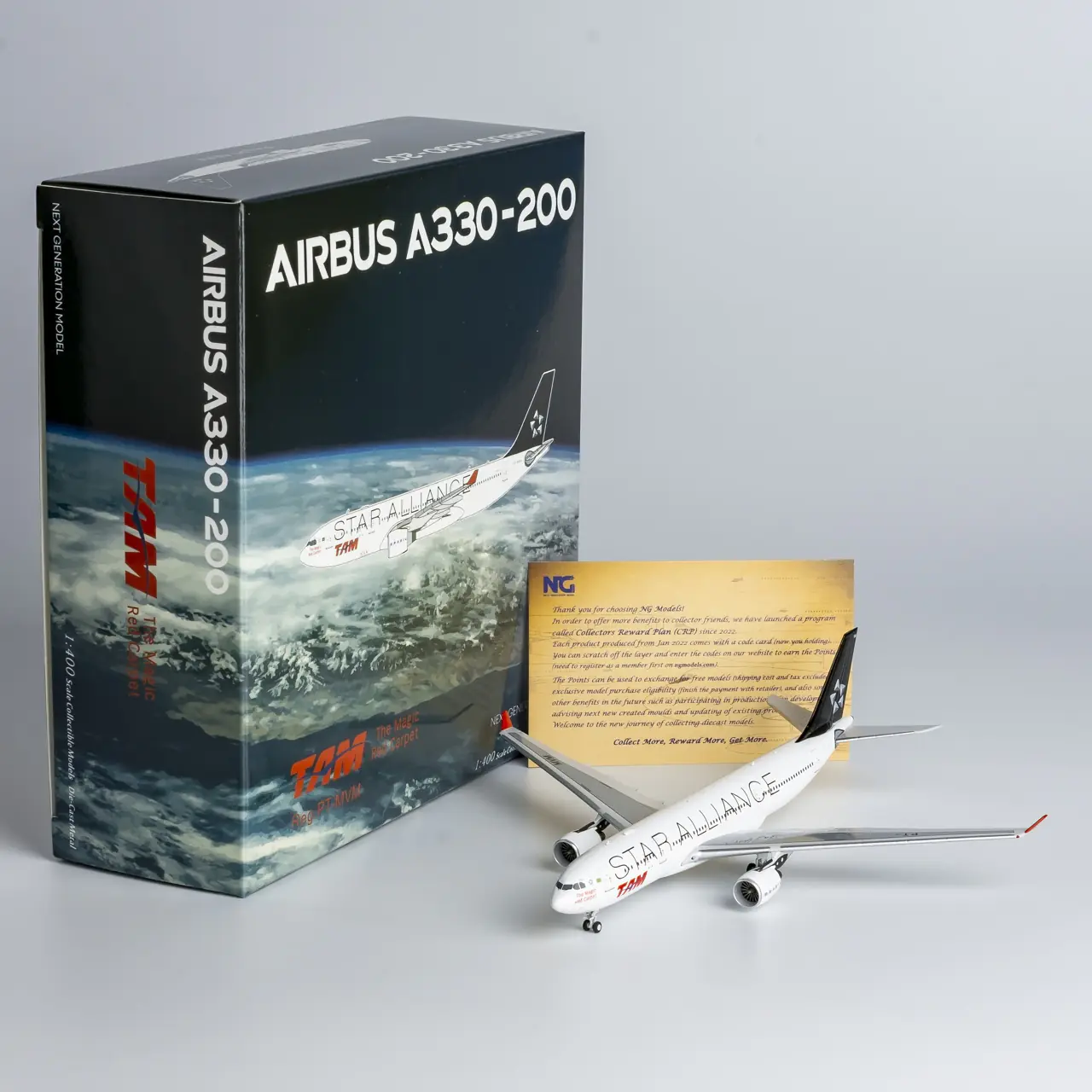 Collectible Diecast Aircraft Model Airbus A330-200 61087 NG Models 1:400 TAM Linhas Aéreas Reg: PT-MVM