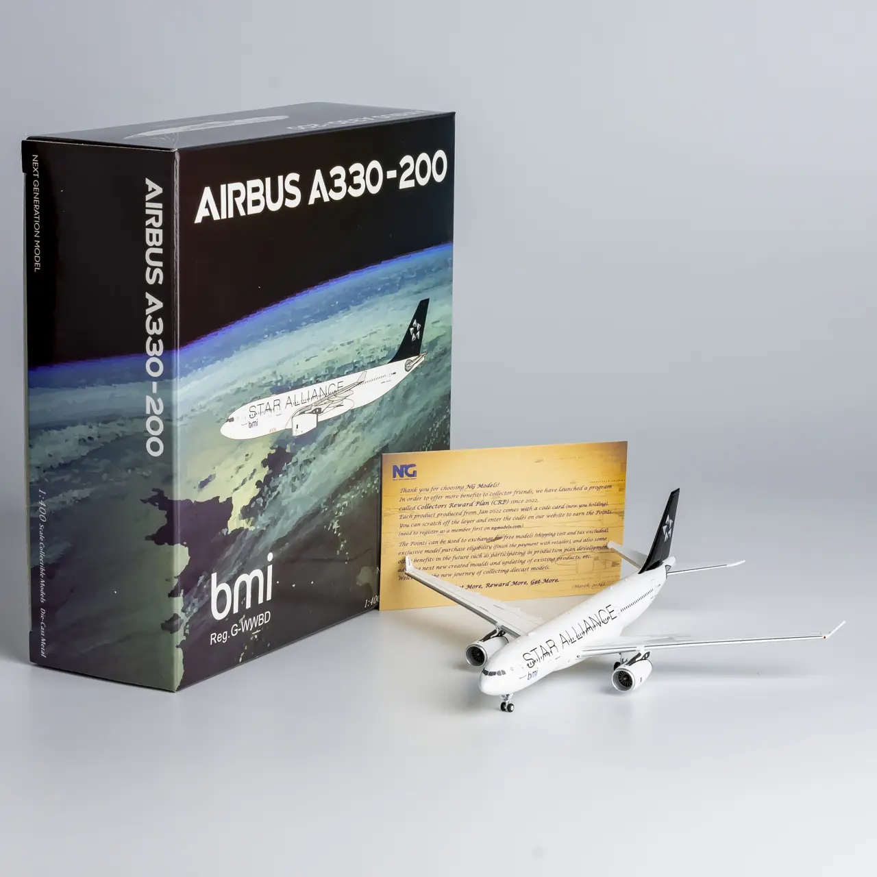Collectible Diecast Aircraft Model Airbus A330-200 61088 NG Models 1:400 bmi British Midland International Reg: G-WWBD
