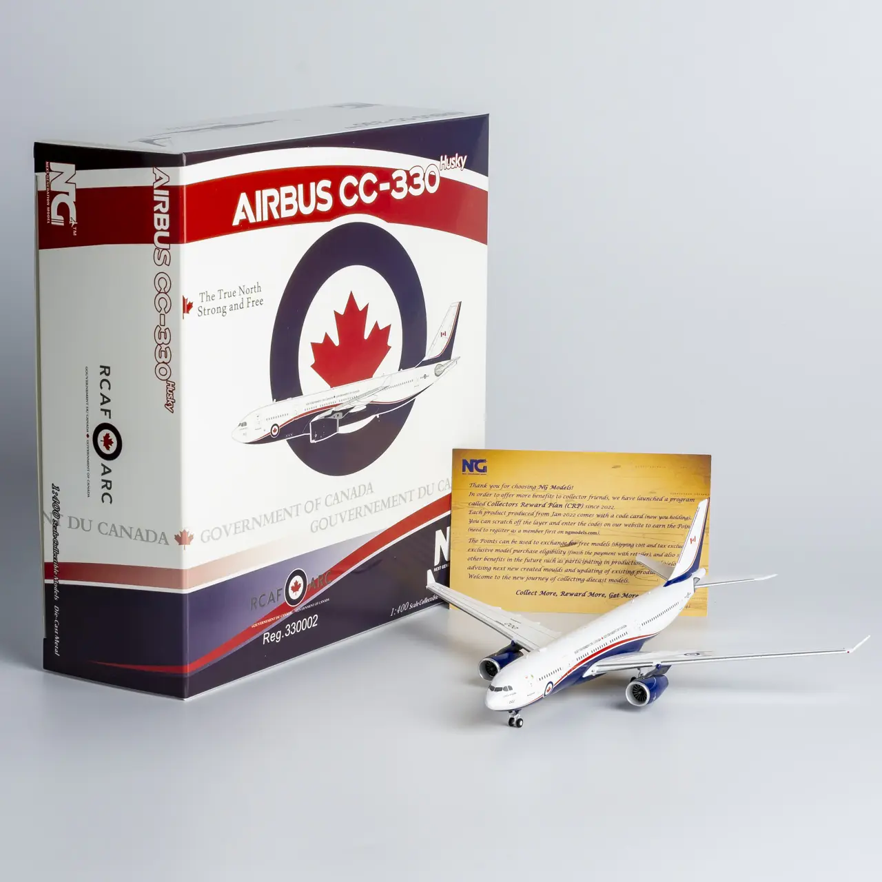 Collectible Diecast Aircraft Model Airbus CC-330 Husky 61102 NG Models 1:400 Government of Canada(Royal Canadian Air Force) Reg: 330002
