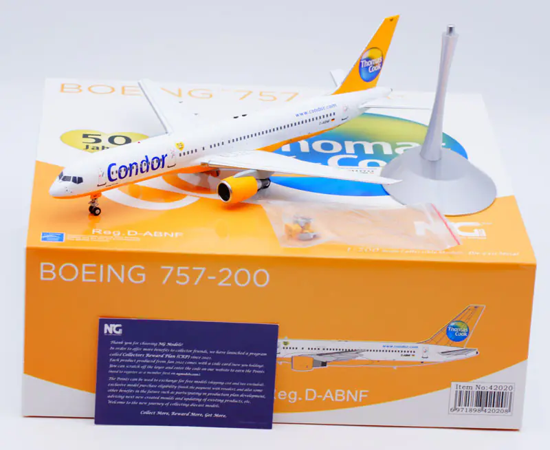 Collectible Diecast Aircraft Model Boeing B757-200 42020 NG Models 1:200 Condor Airlines Reg: D-ABNF