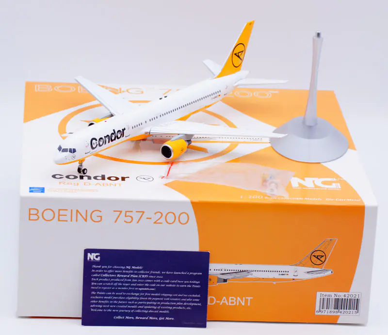 Collectible Diecast Aircraft Model Boeing B757-200 42021 NG Models 1:200 Condor Airlines Reg: D-ABNT