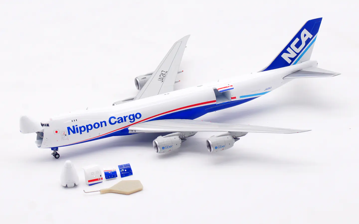 Collectible Diecast Aircraft Model Boeing B747-8F B632101C HX Models 1:400 Nippon Cargo Reg: JA12KZ [Interactive Series]