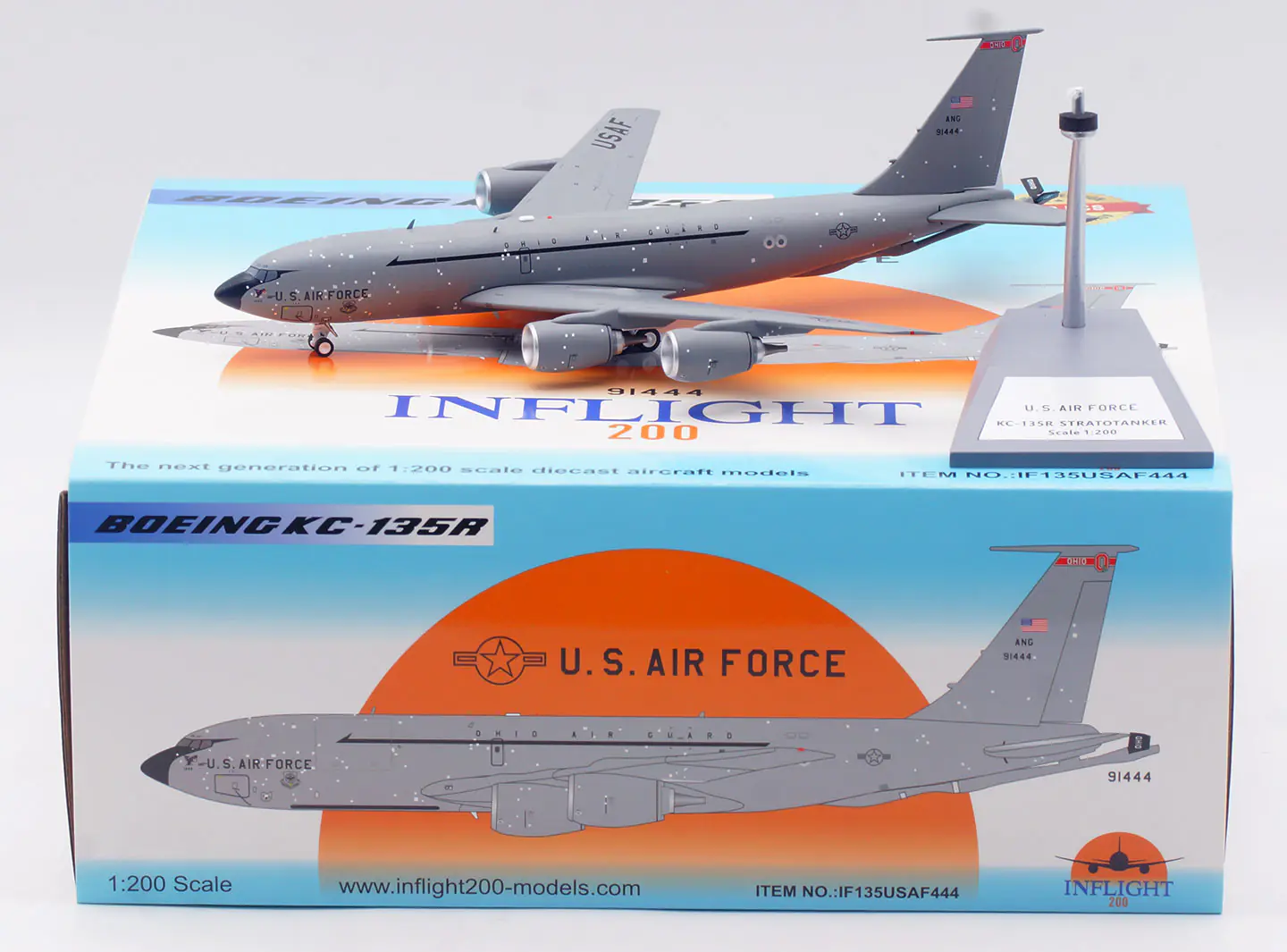 Collectible Diecast Aircraft Model Boeing KC-135R Stratotanker (717-148) IF135USAF444 INFLIGHT 1:200 USA - Air Force Reg: 59-1444
