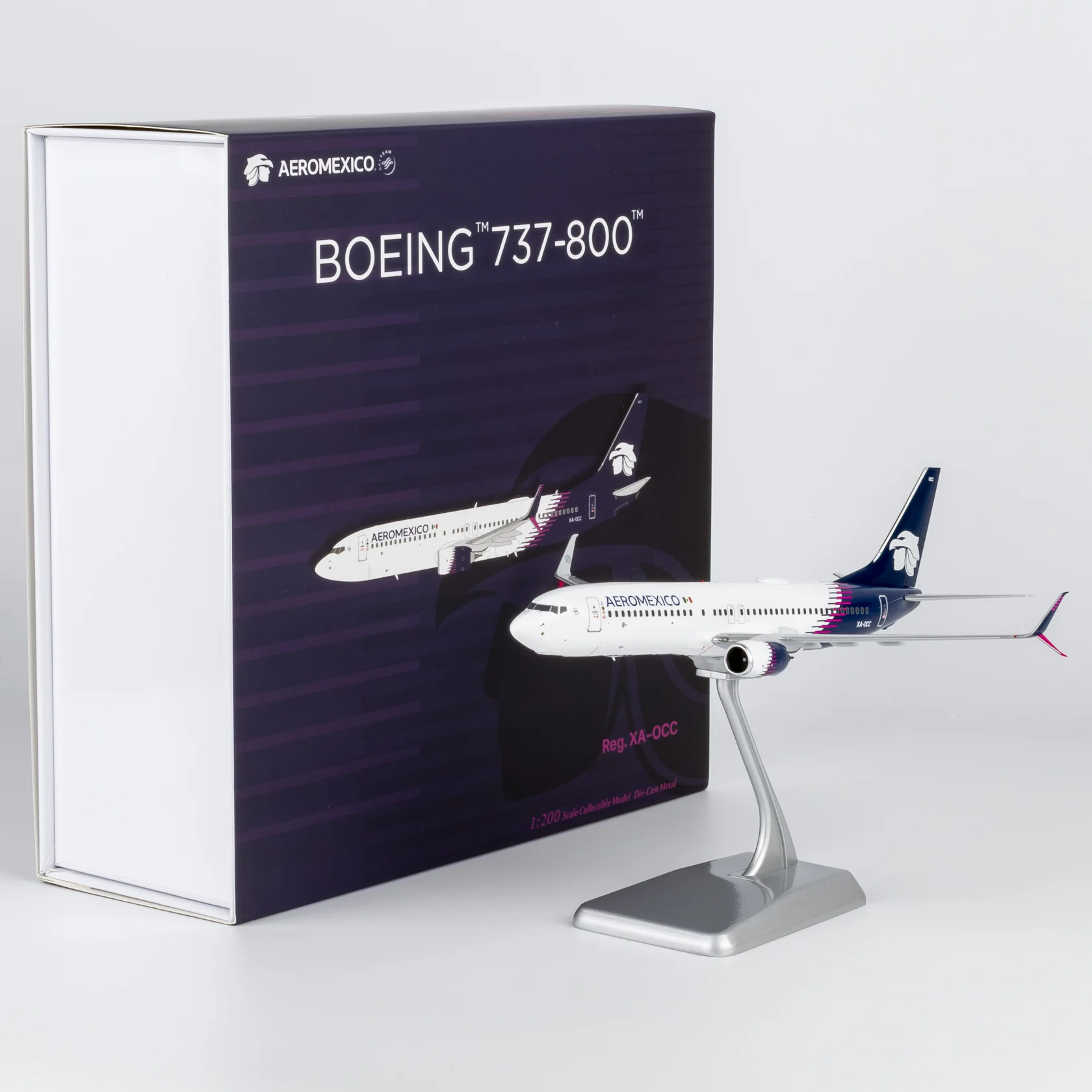 Collectible Diecast Aircraft Model Boeing B737-800 08078 NG Models 1:200 Aeromexico Airlines Reg: XA-OCC