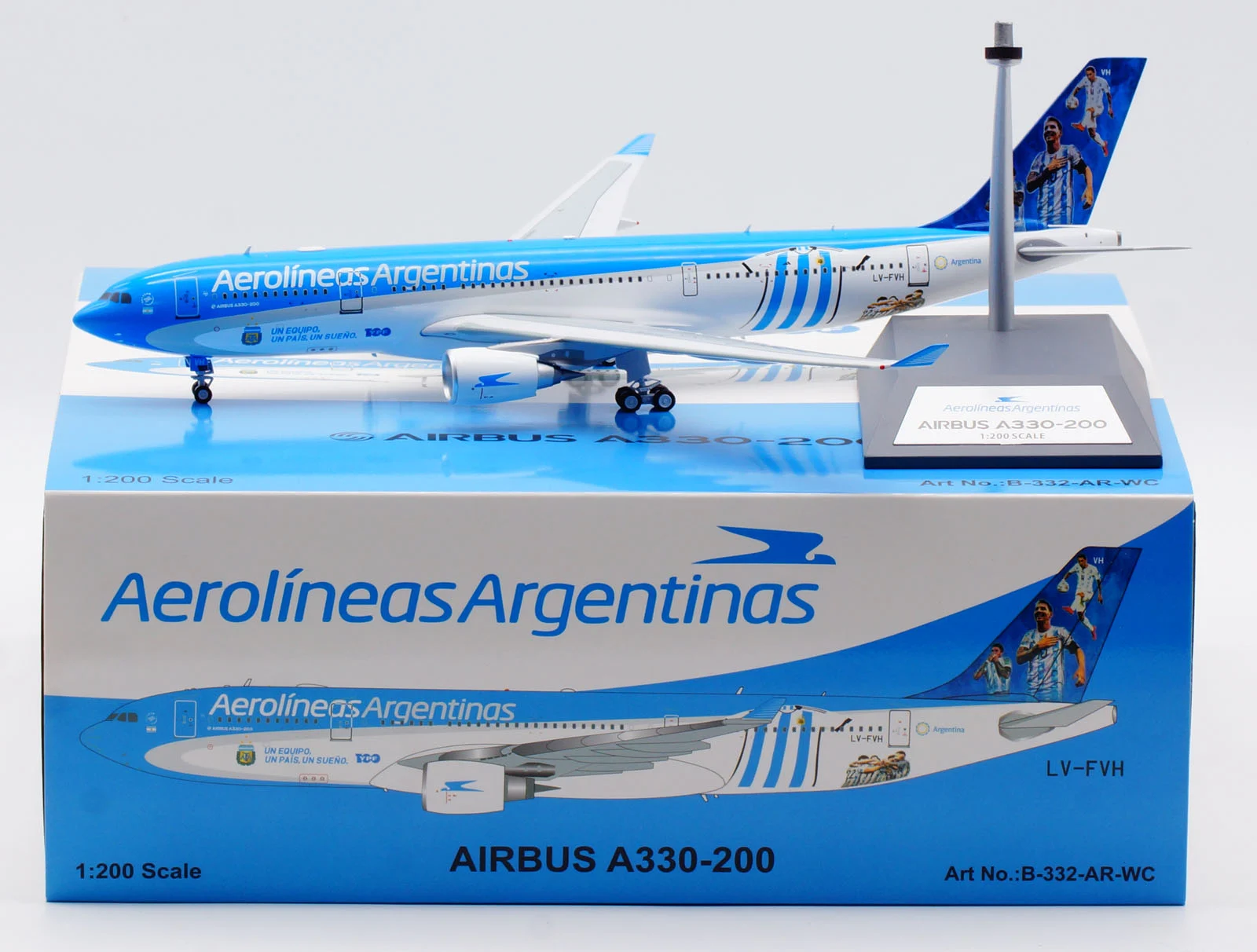 Collectible Diecast Aircraft Model Airbus A330-200 B-332-AR-WC B-Models 1:200 Aerolíneas Argentinas Reg: LV-FVH
