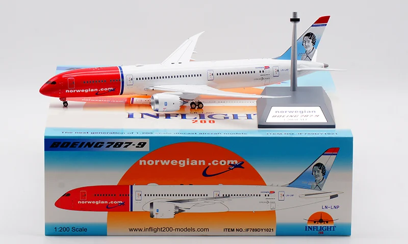 Collectible Diecast Aircraft Model Boeing B787-9 IF789DY1021 INFLIGHT 1:200 Norwegian Air Reg: LN-LNP