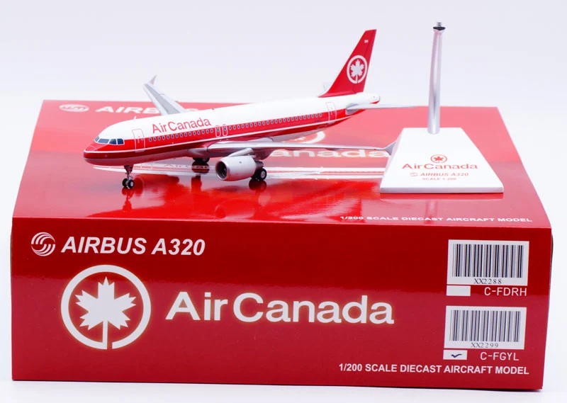 Collectible Diecast Aircraft Model Airbus A320 XX2299 JC Wings 1:200 Air Canada Reg: C-FGYL