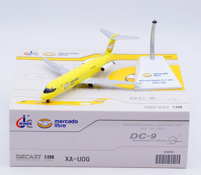 Collectible Diecast Aircraft Model MCDONNELL Douglas DC-9-30F XX20102 JC Wings 1:200 Mercado Libre Reg: XA-UOG