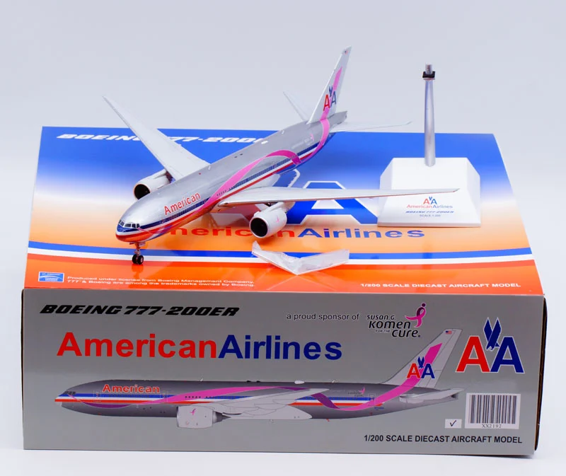 Collectible Diecast Aircraft Model Boeing B777-200ER XX2192 JC Wings 1:200 American Airlines Reg: N759AN