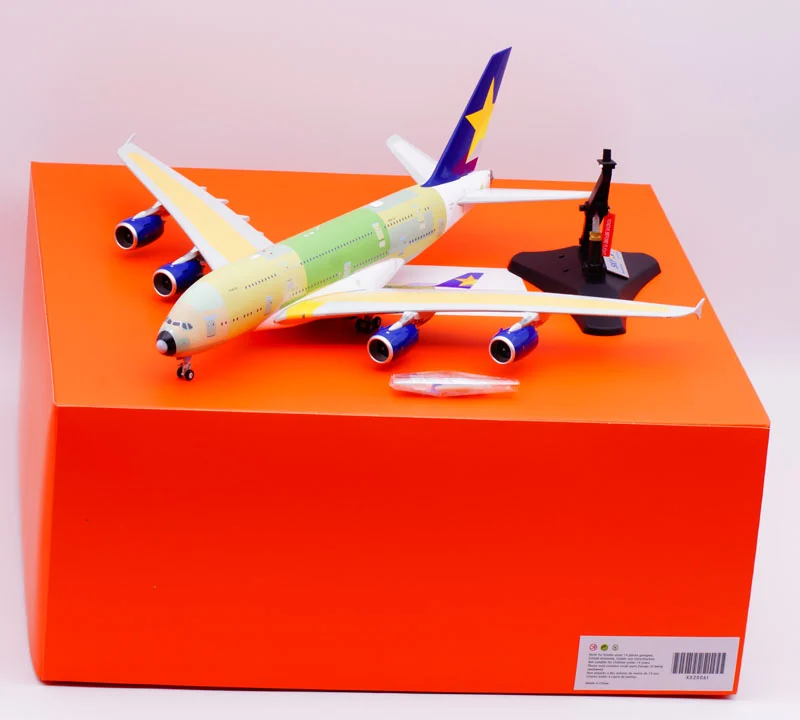 Collectible Diecast Aircraft Model Airbus A380 XX20061 JC Wings 1:200 SKYMARK Airlines  "Bare Metal" Reg: F-WWSL