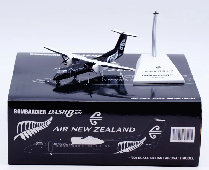 Collectible Diecast Aircraft Model Bombardier Dash8-Q300 XX2272 JC Wings 1:200 Air New Zealand Reg: ZK-NEM