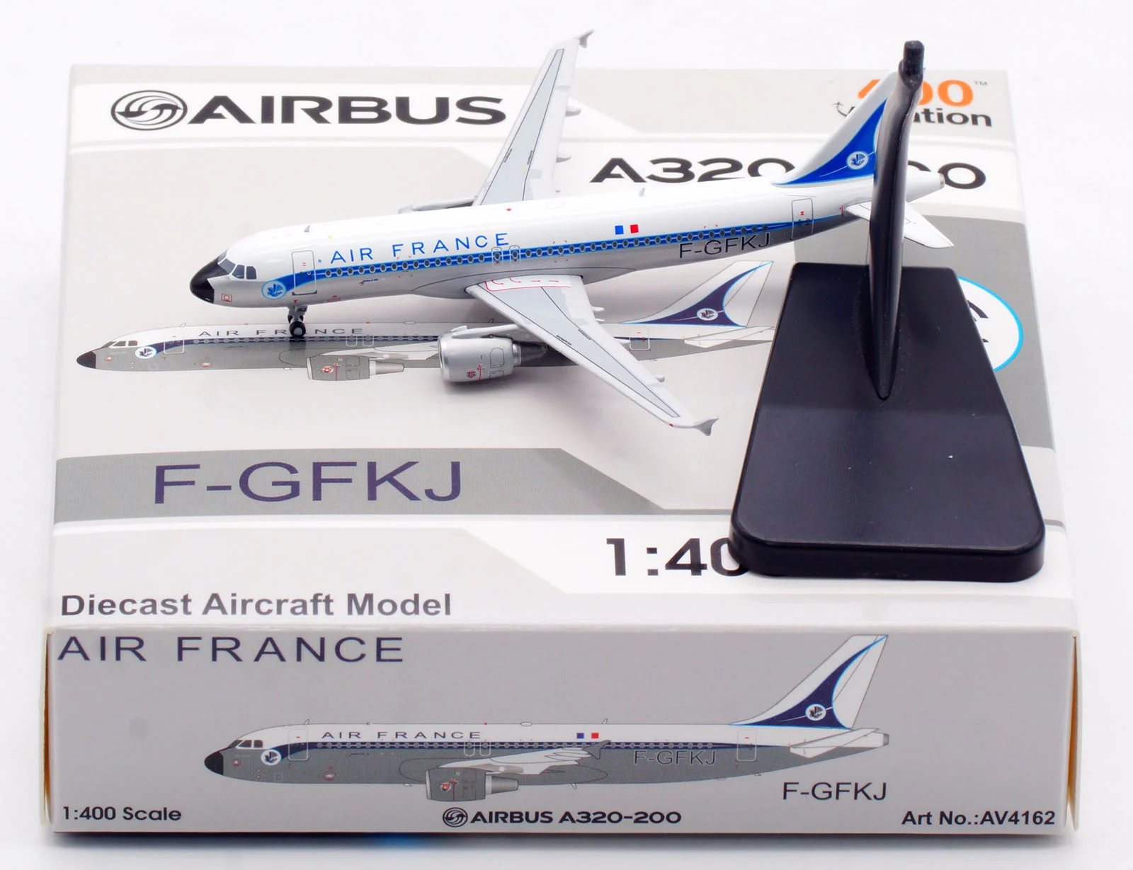 Collectible Diecast Aircraft Model Airbus A320-200 AV4162 Aviation 1:400 AIR FRANCE [RETRO Livery] Reg: F-GFKJ