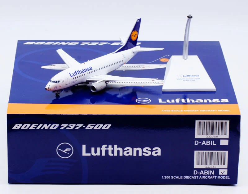 Collectible Diecast Aircraft Model Boeing B737-500 XX2381 JC Wings 1:200 Lufthansa Airlines Reg: D-ABIN