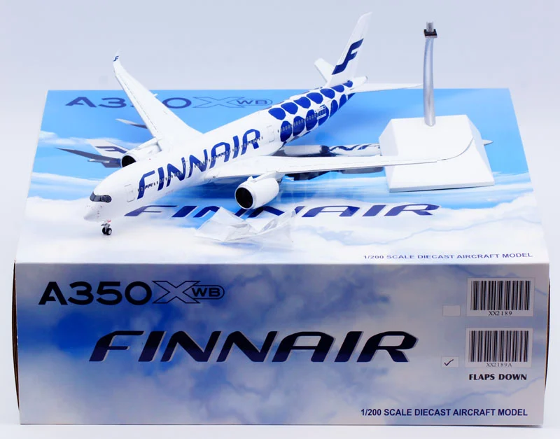 Collectible Diecast Aircraft Model Airbus A350-900 XX2135 JC Wings 1:200 Finnair Reg: OH-LWL Flaps Down