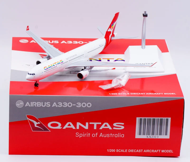 Collectible Diecast Aircraft Model Airbus A330-300 XX2323 JC Wings 1:200 Qantas Airways 'Rainbow Roo' Reg: VH-QPJ