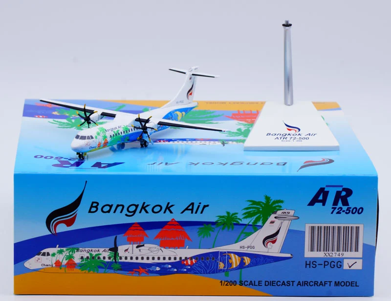 Collectible Diecast Aircraft Model ATR 72-500 XX2749 JC Wings 1:200 Bangkok Airways Reg: HS-PGG