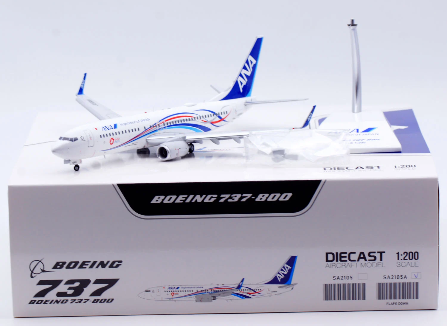 Collectible Diecast Aircraft Model Boeing B737-800 SA2105A JC Wings 1:200 ANA All Nippon Airways [Expo 2025] Reg: JA58AN Flaps Down