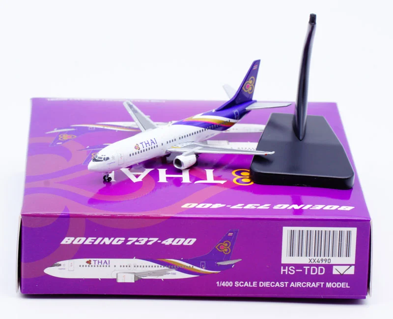 Collectible Diecast Aircraft Model Boeing B737-400 XX4990 JC Wings 1:400 Thai Airways Reg: HS-TDD