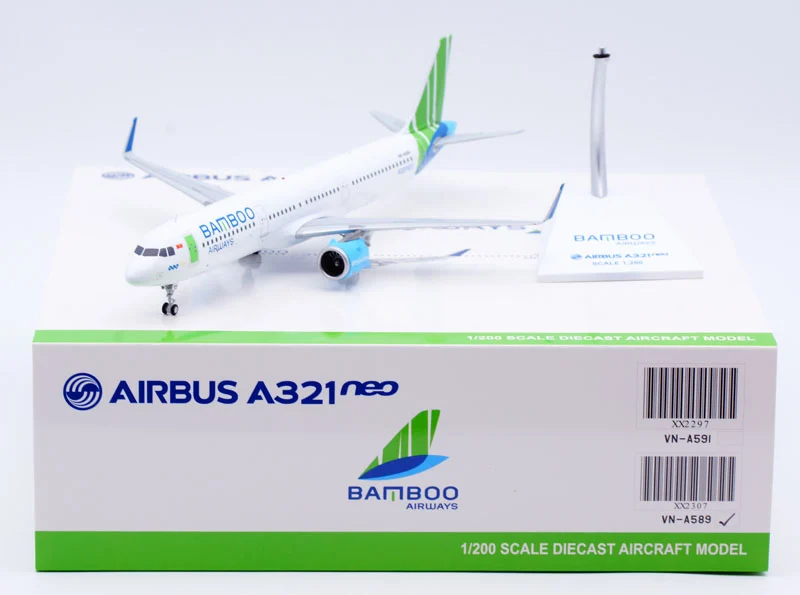 Collectible Diecast Aircraft Model Airbus A321neo XX2307 JC Wings 1:200 Bamboo Airways Reg: VN-A589