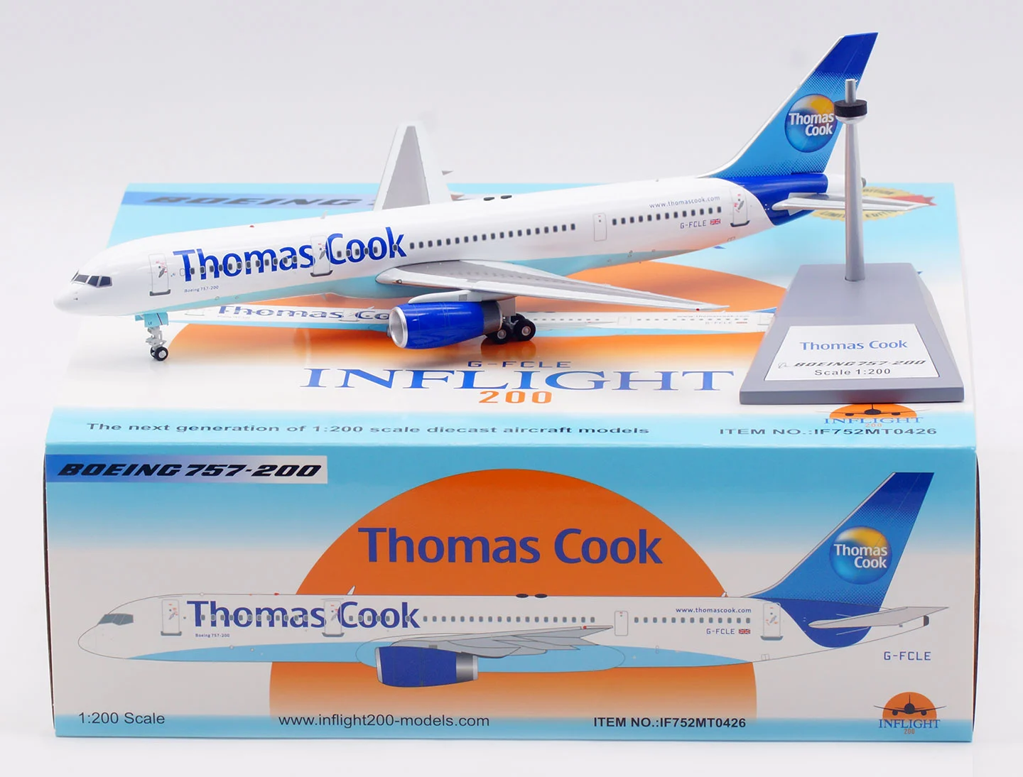 Collectible Diecast Aircraft Model Boeing B757-200 IF752MT0426 Inflight 1:200 Thomas Cook Reg: G-FCLE
