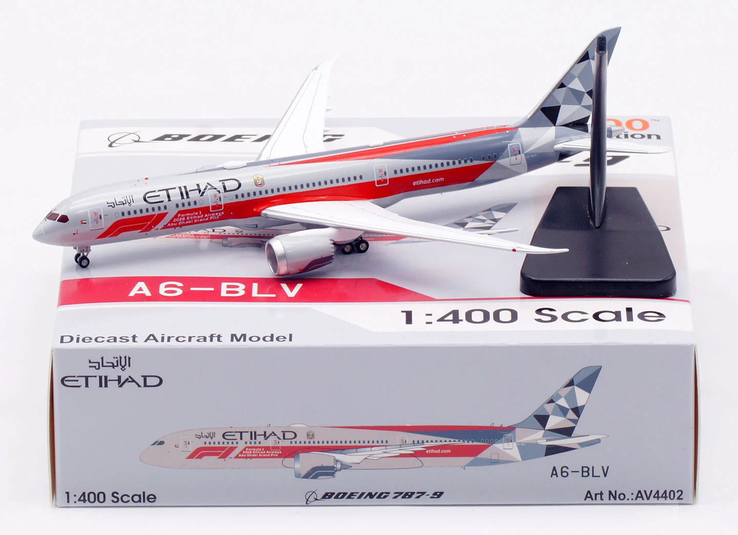 Collectible Diecast Aircraft Model Boeing B787-9 AV4402 Aviation 1:400 Etihad Airways Reg: A6-BLV