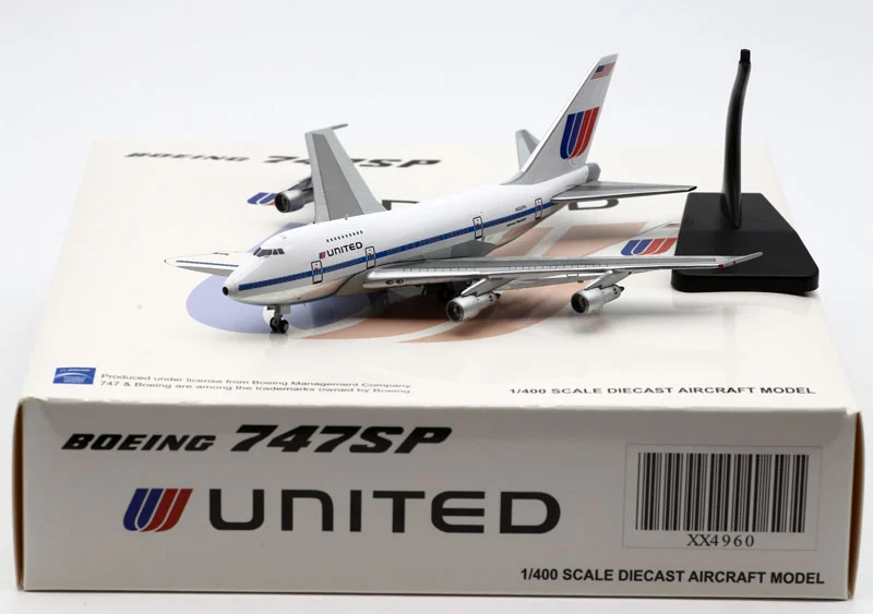 Collectible Diecast Aircraft Model Boeing B747SP XX4960 JC Wings 1:400 United Airlines [Polished] Reg: N532PA