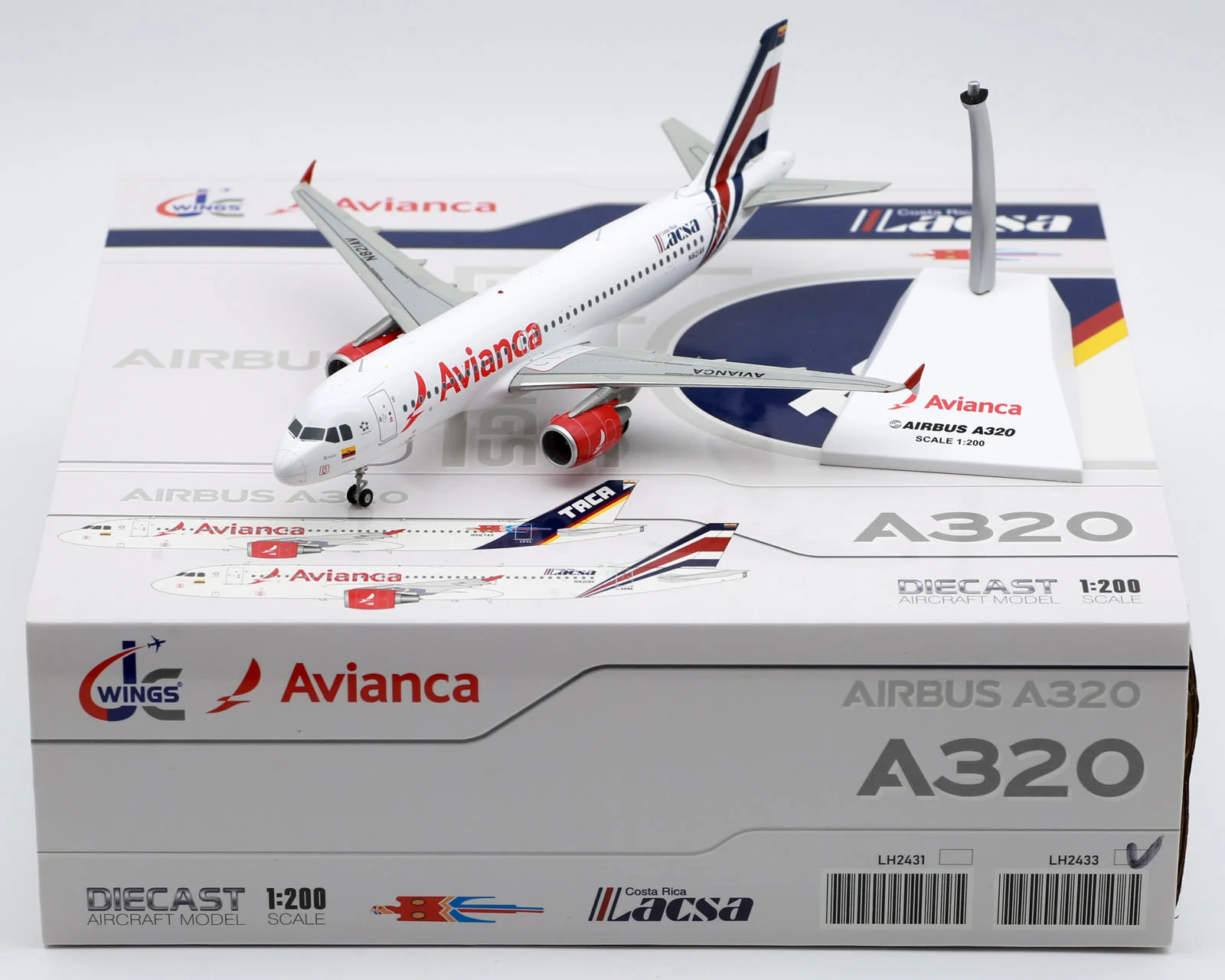 Collectible Diecast Aircraft Model Airbus A320neo LH2433 JC Wings 1:200 Avianca Airlines Reg: N821AV