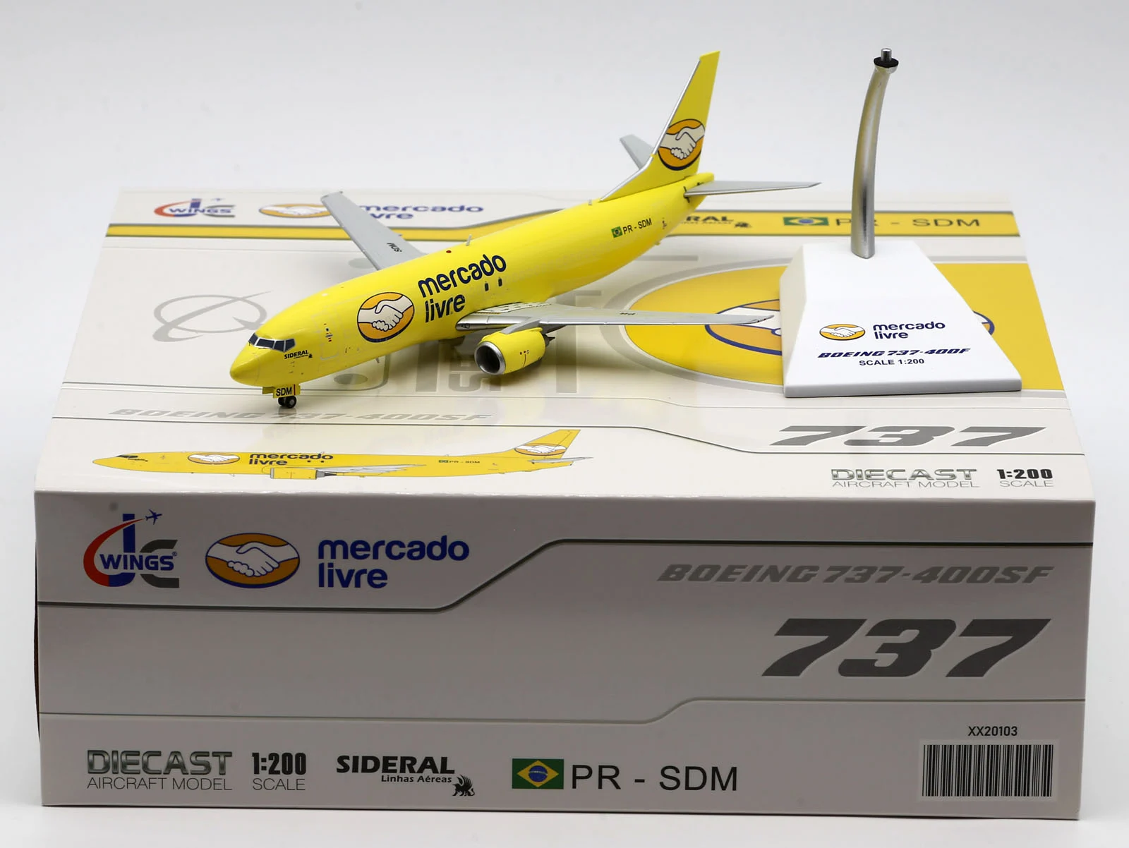 Collectible Diecast Aircraft Model Boeing B737-400 XX20103 JC Wings 1:200 Mercado Libre Reg: PR-SDM