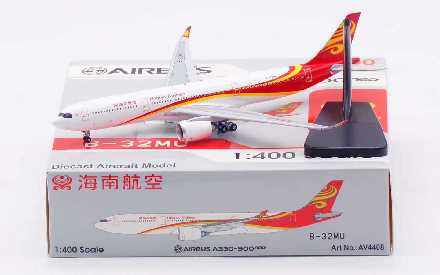 Collectible Diecast Aircraft Model Airbus A330-900neo AV4228 Aviation 1:400 Hainan Airlines Reg: B-32MU