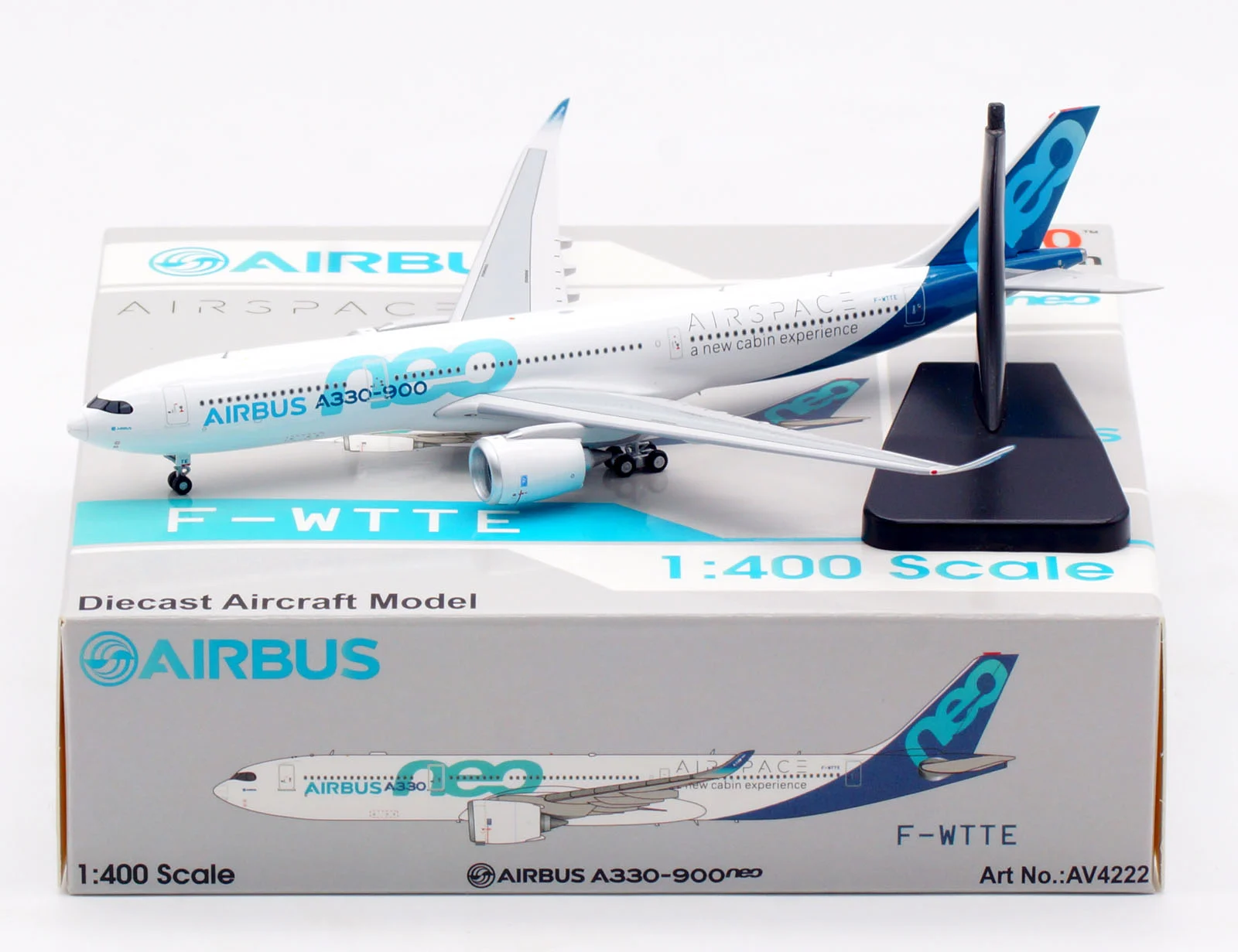 Collectible Diecast Aircraft Model Airbus A330-900neo AV4222 Aviation 1:400 "House Color" Reg: F-WTTE