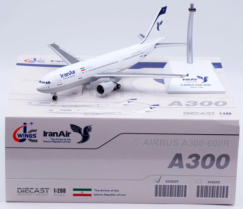 Collectible Diecast Aircraft Model Airbus A300-600R XX20209 JC Wings 1:200 Iran Air Reg: EP-IBA