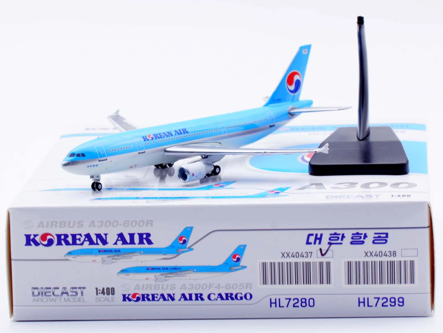 Collectible Diecast Aircraft Model Airbus A300-600R XX40437 JC Wings 1:400 Korean Air  Reg: HL7280