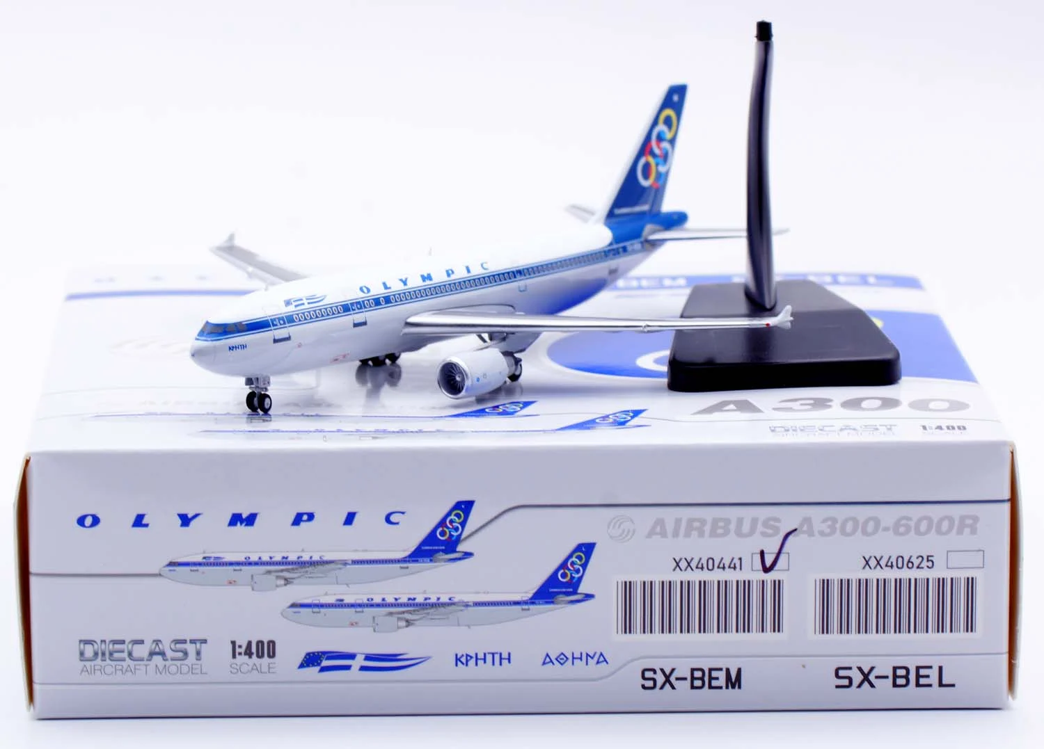 Collectible Diecast Aircraft Model Airbus A300-600R XX40441 JC Wings 1:400 Olympic Reg: SX-BEM
