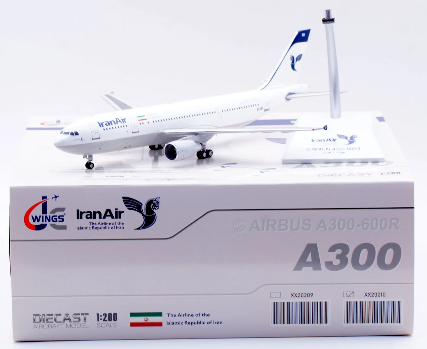 Collectible Diecast Aircraft Model Airbus A300-600R XX20210 JC Wings 1:200 Iran Air Reg: EP-IBD