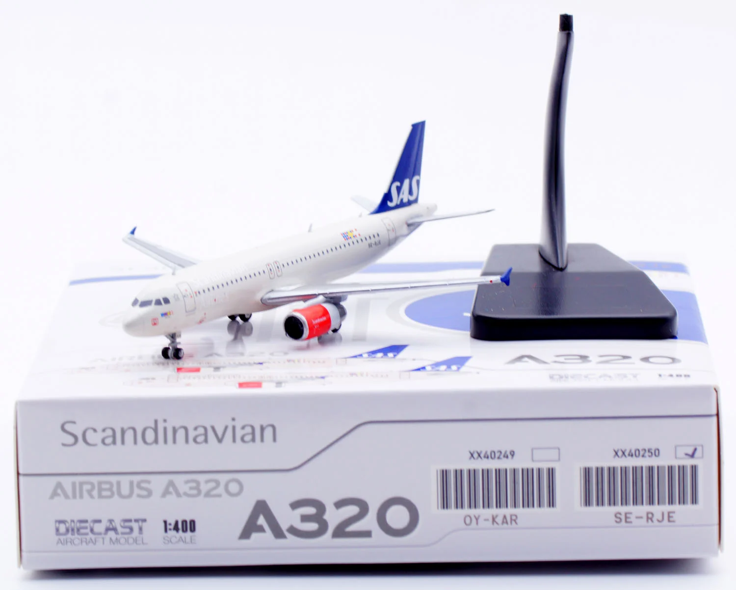 Collectible Diecast Aircraft Model Airbus A320 XX40250 JC Wings 1:400 SAS SCANDINAVIAN Airlines Reg: SE-RJE
