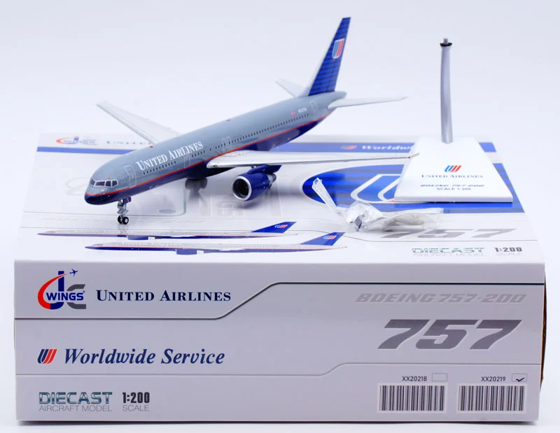 Collectible Diecast Aircraft Model Boeing B757-200 XX20219 JC Wings 1:200 United Airlines Reg: N537UA